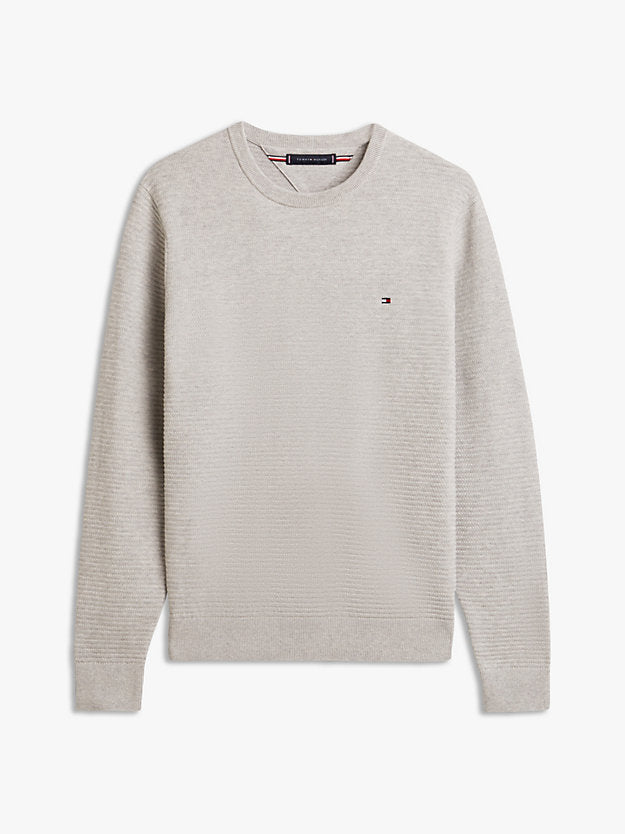 Textured Knit Crew Neck Jumper
