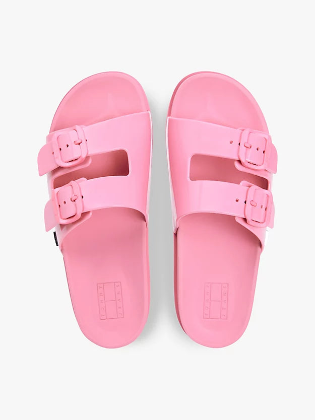 Double Buckle Strap Jelly Slides