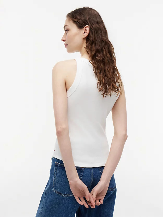 Logo Ribbed Slim Tank Top