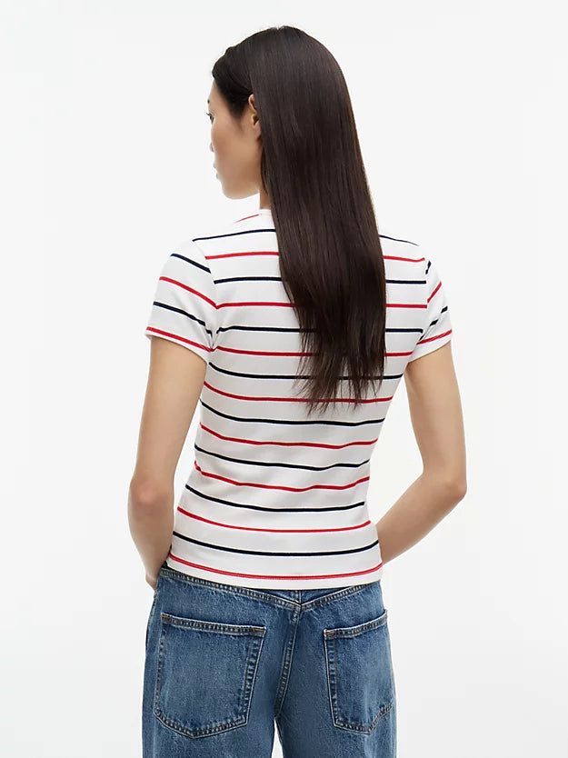 Ribbed Slim Crew Neck T-Shirt