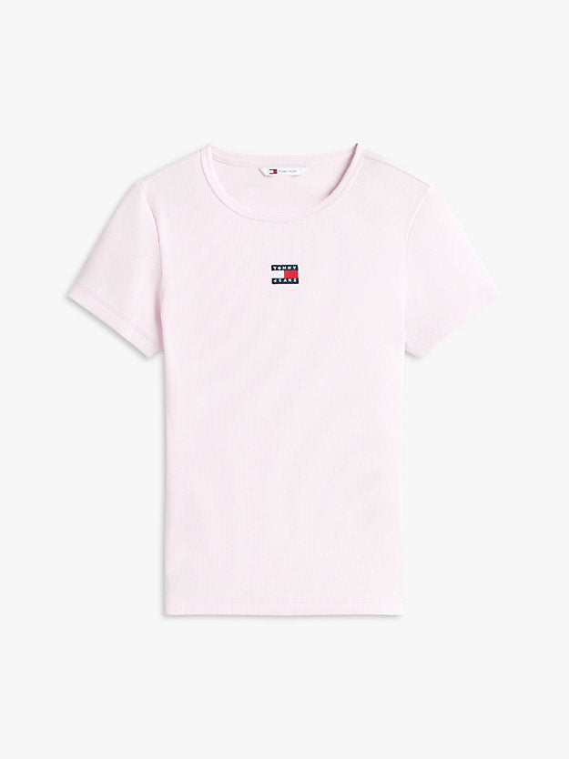 Badge Ribbed Slim T-Shirt