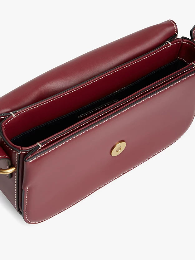 Leather Flap Logo Plaque Crossbody Bag
