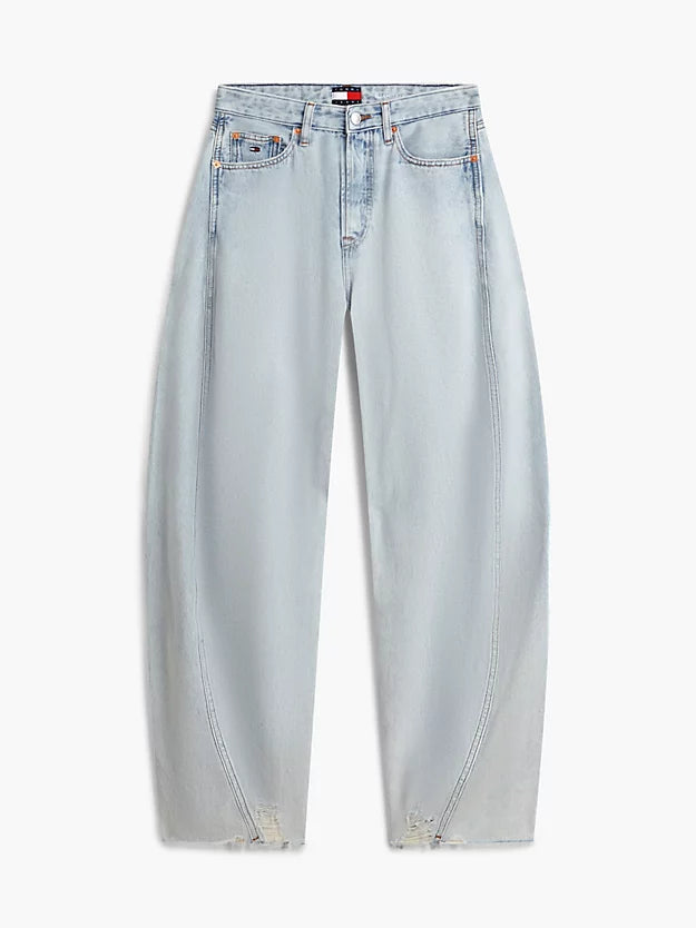 Twisted Seam Mid Rise Barrel Jeans