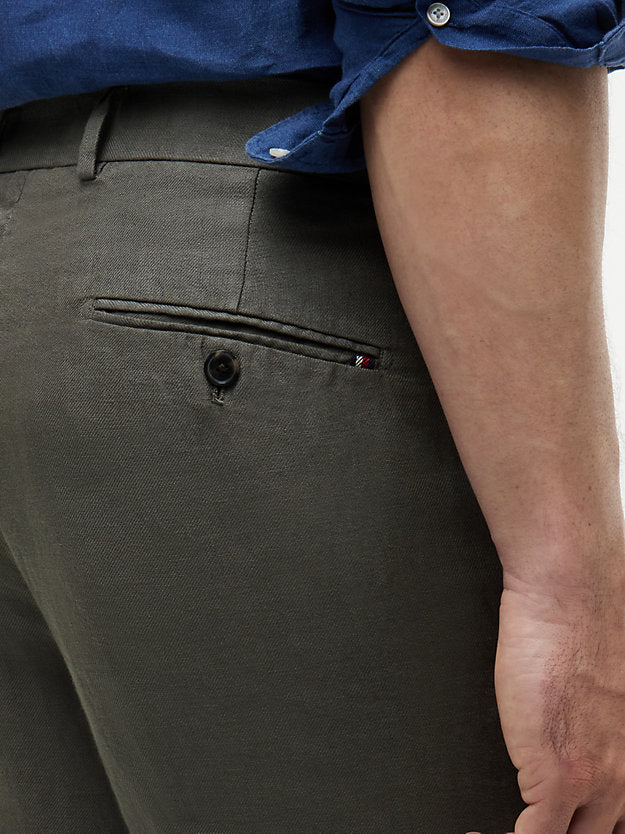 New York Label Washed Pure Linen Trousers