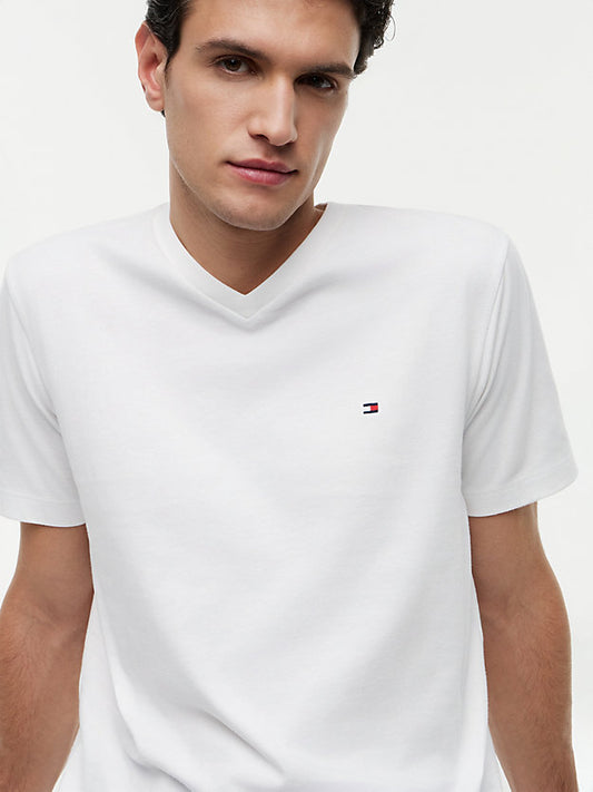 Flag Embroidery V-Neck T-Shirt