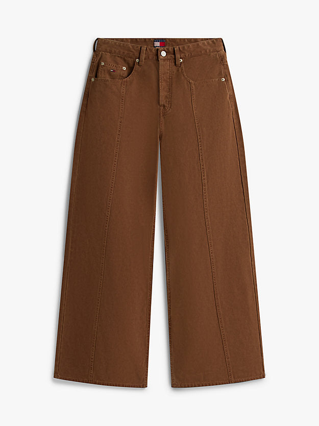 Washed Canvas Mid Rise Loose Jeans