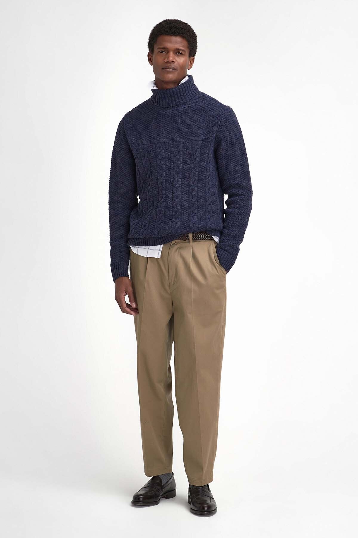 Daleside Roll-Neck Jumper - NAVY MARL