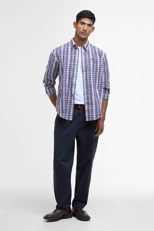 Linford Comfort Tailored Long-Sleeved Shirt - NAVY