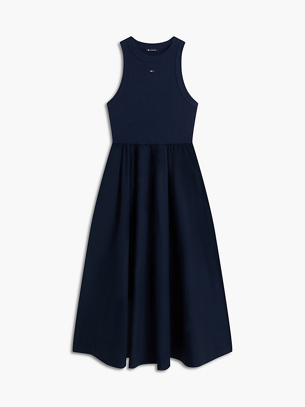 Slim Sleeveless Poplin Maxi Dress