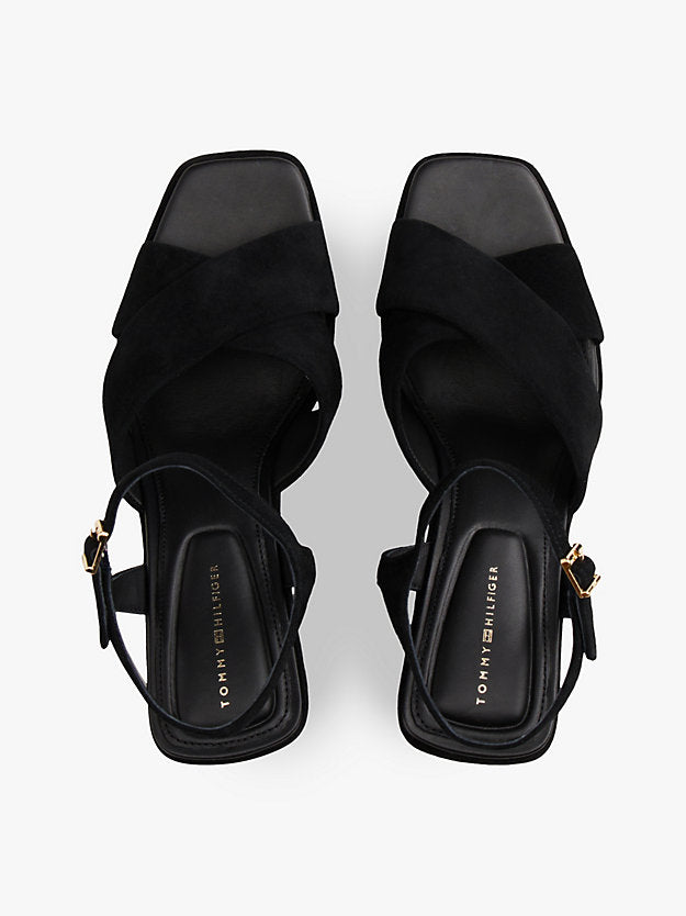 Suede High Wedge Heel Sandals