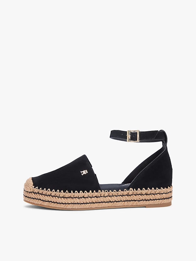 Suede Ankle Strap Platform Espadrilles