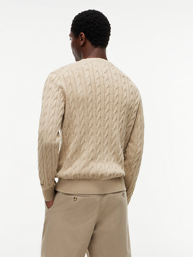 Flag Embroidery Cable Knit Jumper