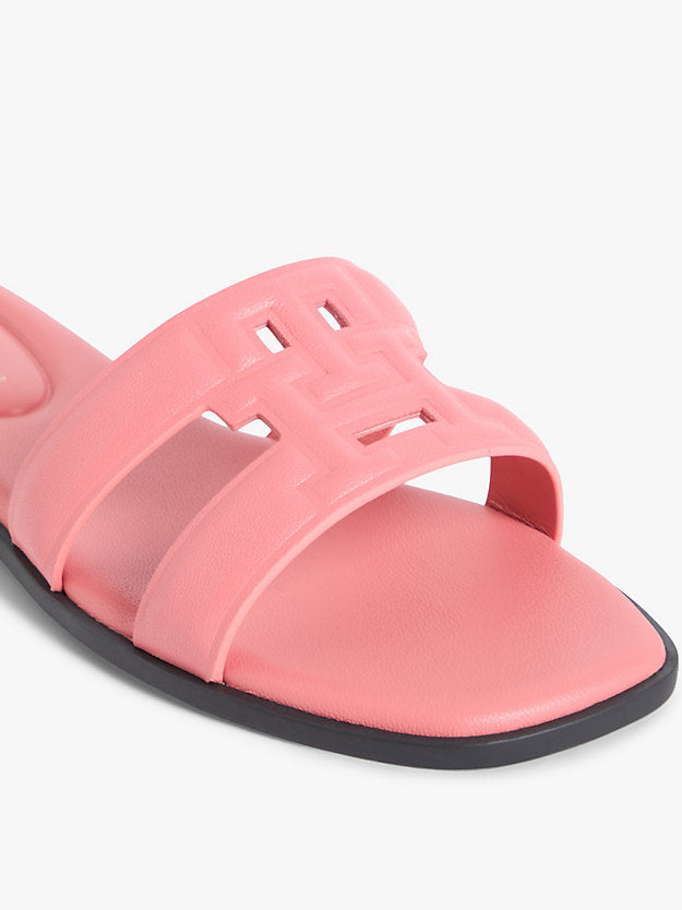 Leather Monogram Strap Mules