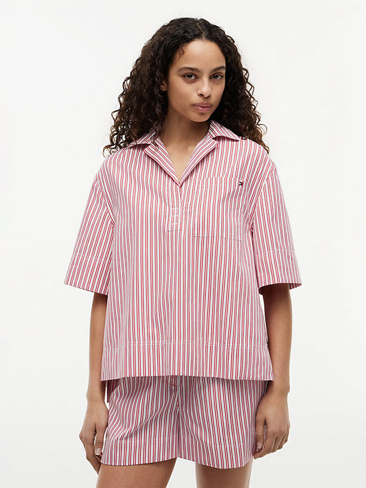 Relaxed Fit Poplin Short Sleeve Shirt