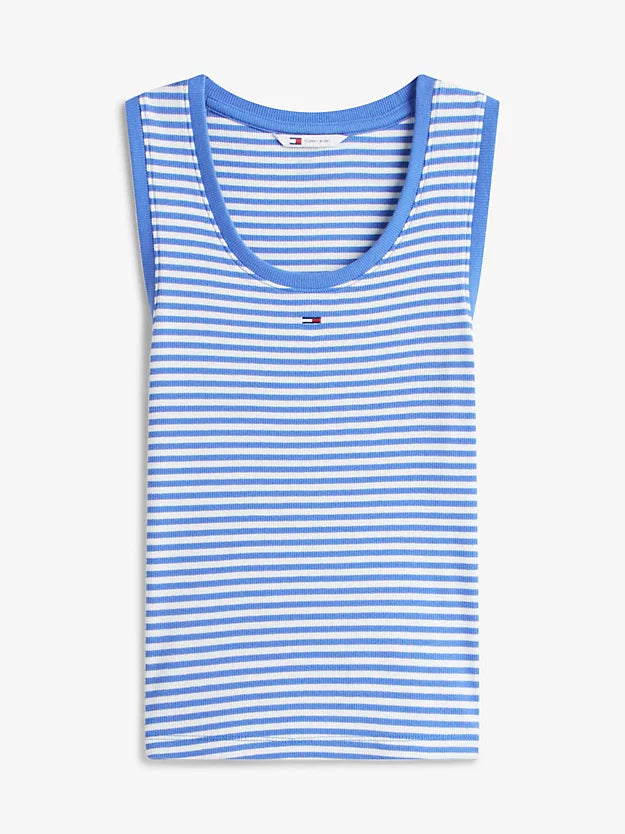 Ribbed Scoop Neck Slim Tank Top
