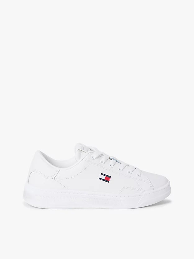 Debossed Logo Cupsole Trainers WiLeather