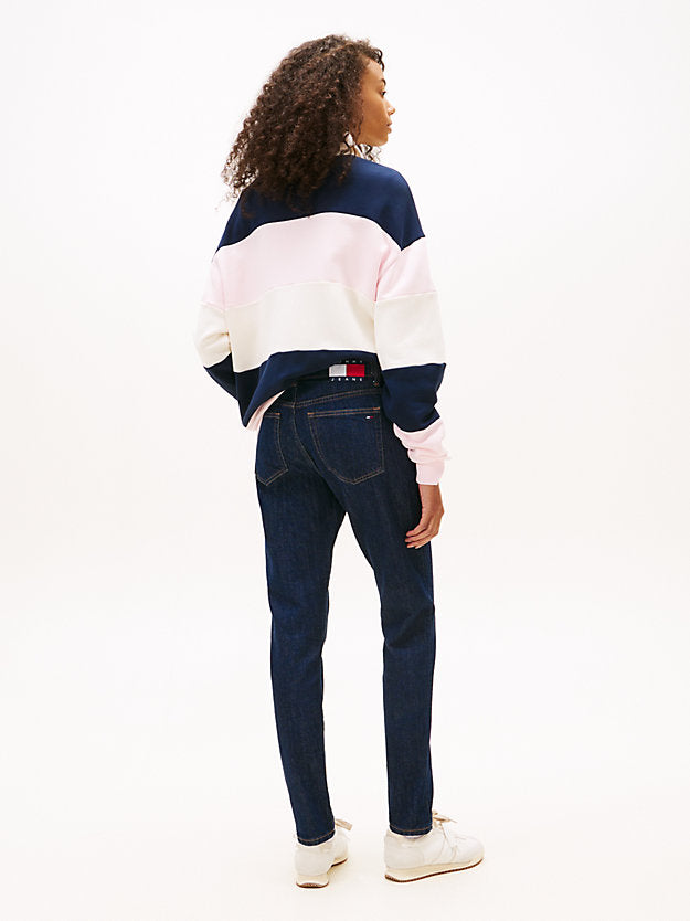 Waist Tab Mid Rise Slim Jeans