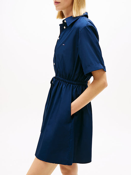 Stripe Relaxed Poplin Mini Shirt Dress