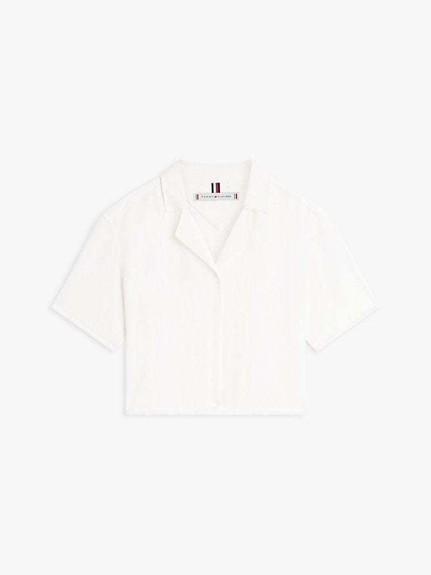 Relaxed Fit Frayed Linen Blend Shirt