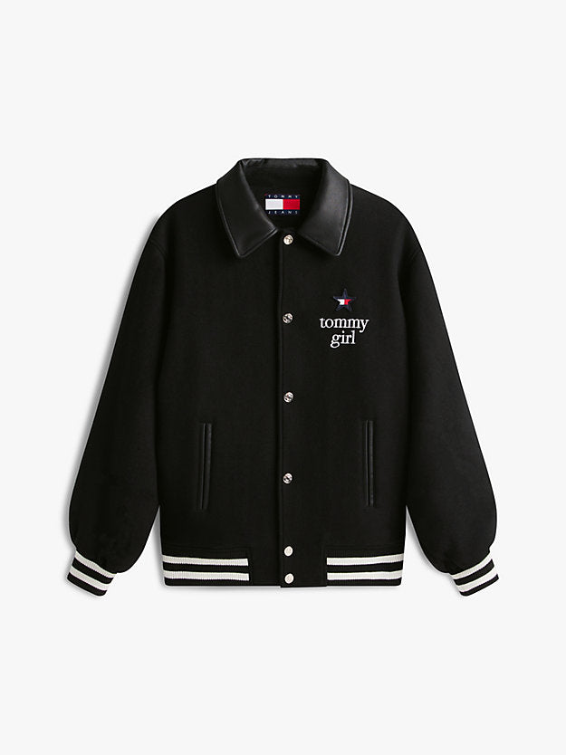 Girl Wool Blend Oversized Varsity Jacket