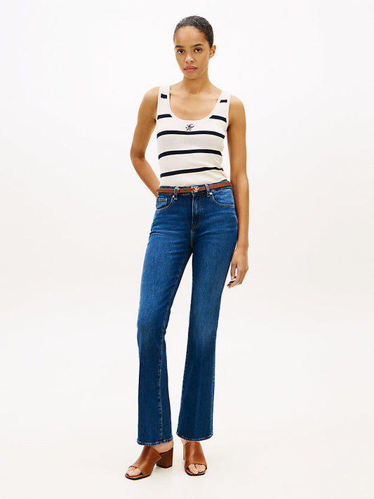Premium Knit Embroidery Slim Tank Top