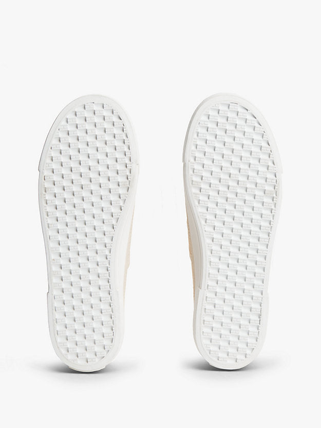 Contrast Piping Canvas Platform Trainers