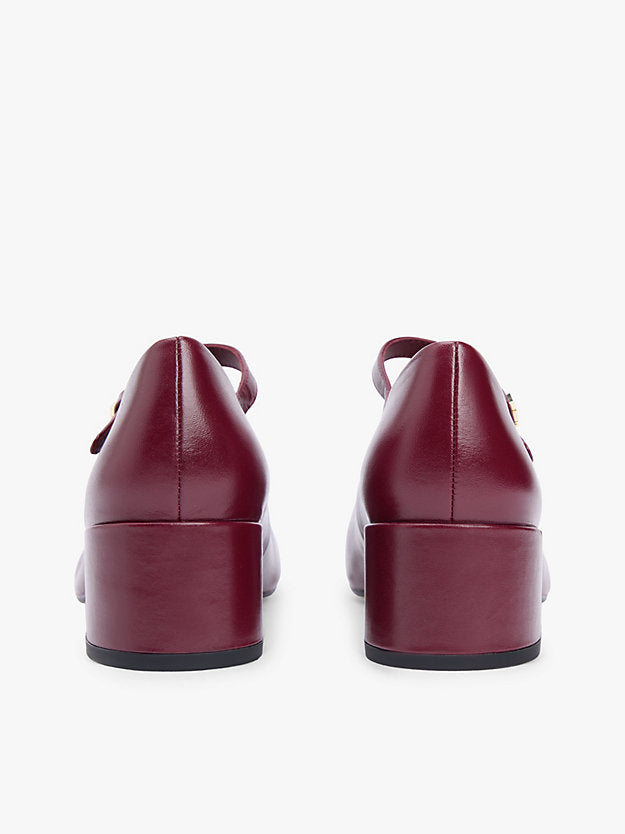 Leather Mary Jane Block Heels