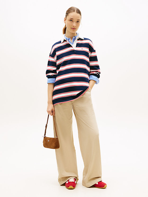 Stripe Relaxed Terry Rugby Shirt
