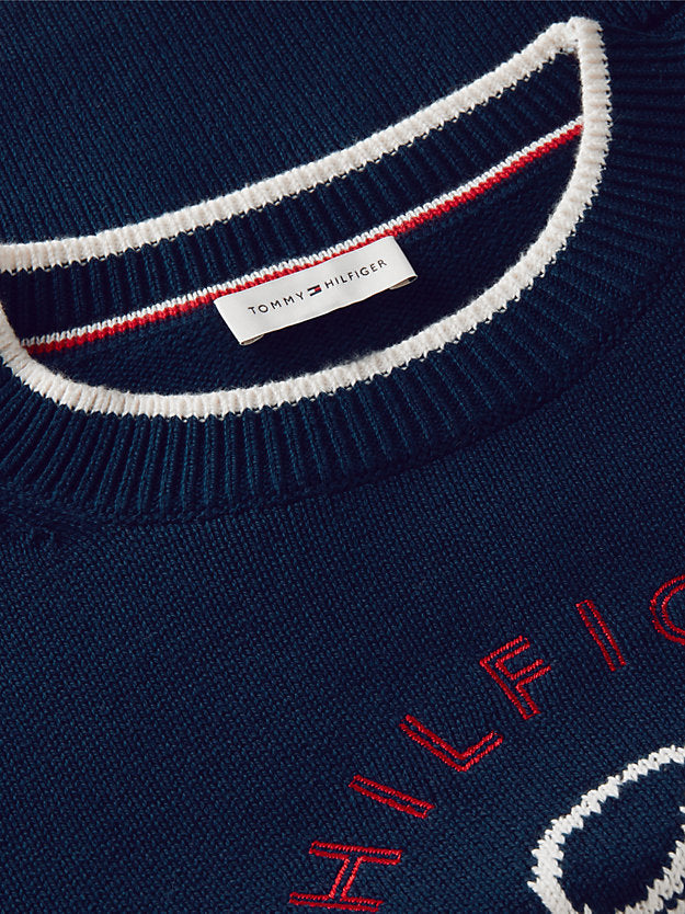 Logo Embroidery Relaxed Crew Neck Jumper