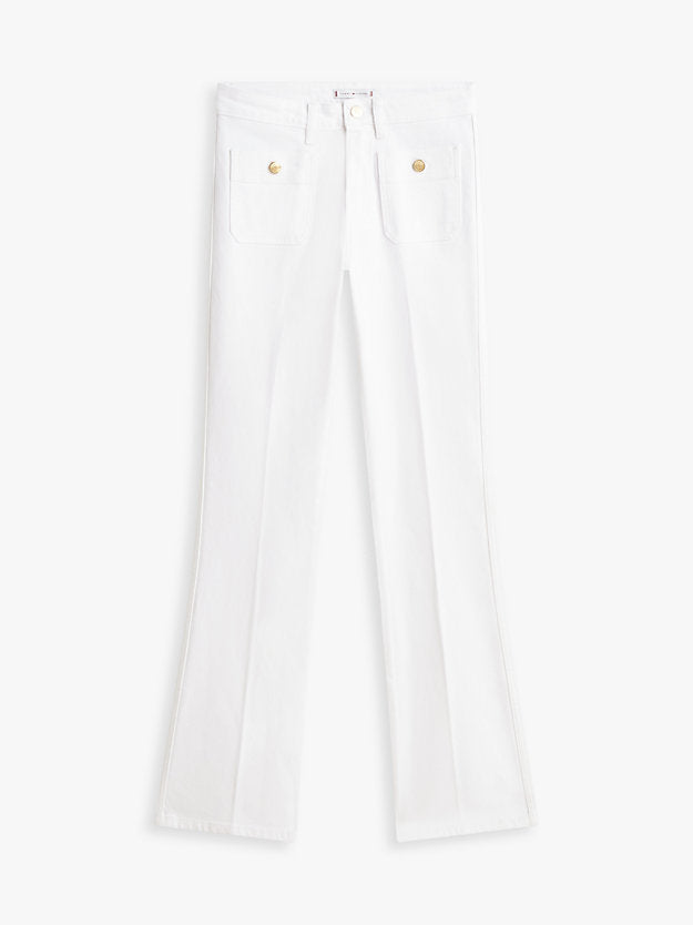 Mid Rise Bootcut White Jeans
