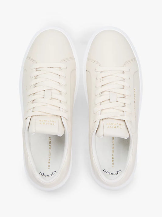Lightweight Leather Cupsole Court Trainers