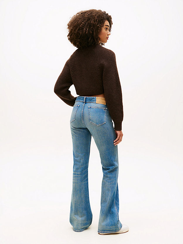 Whiskered Low Rise Bootcut Jeans