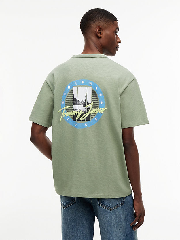 Back Graphic Textured Relaxed T-Shirt