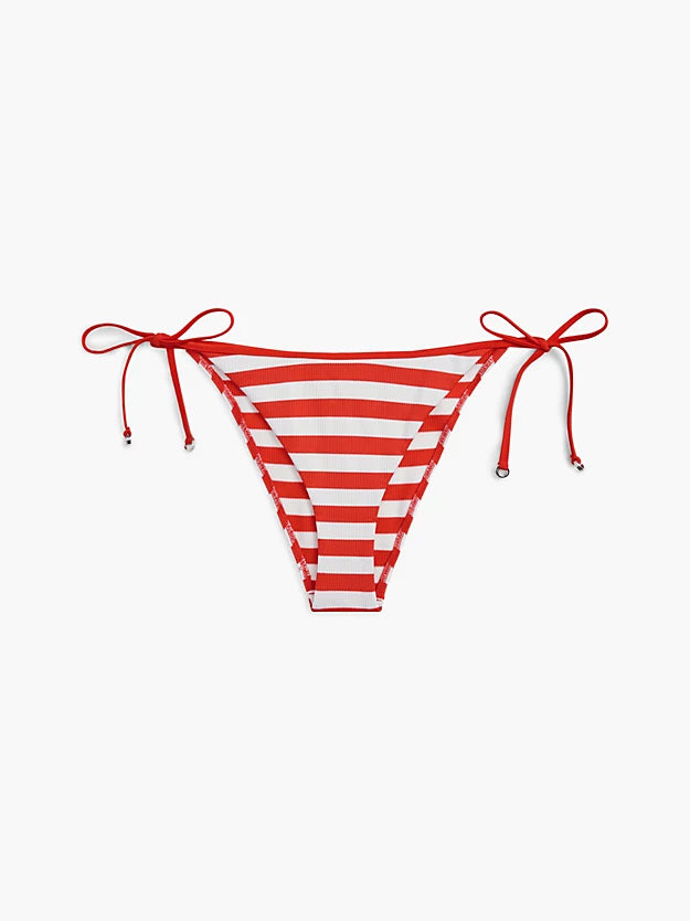 Stripe Ribbed Side Tie Bikini Bottoms