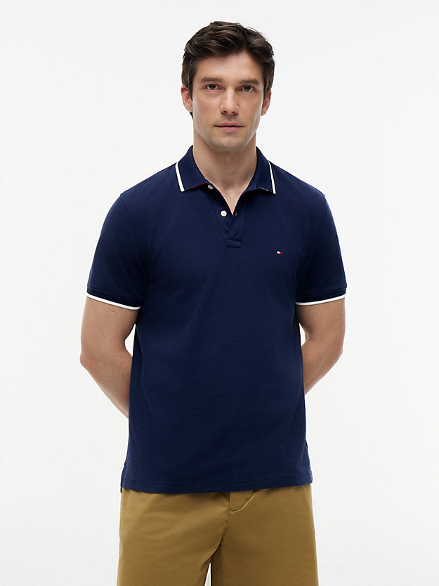 Regular Fit Tipped Pique Polo Shirt