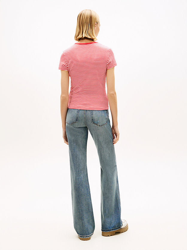 Ribbed Slim Crew Neck T-Shirt