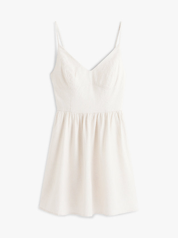 Extra Slim Linen Blend Mini Skater Dress