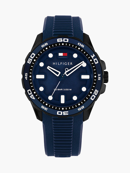 Blue Silicone Strap Watch