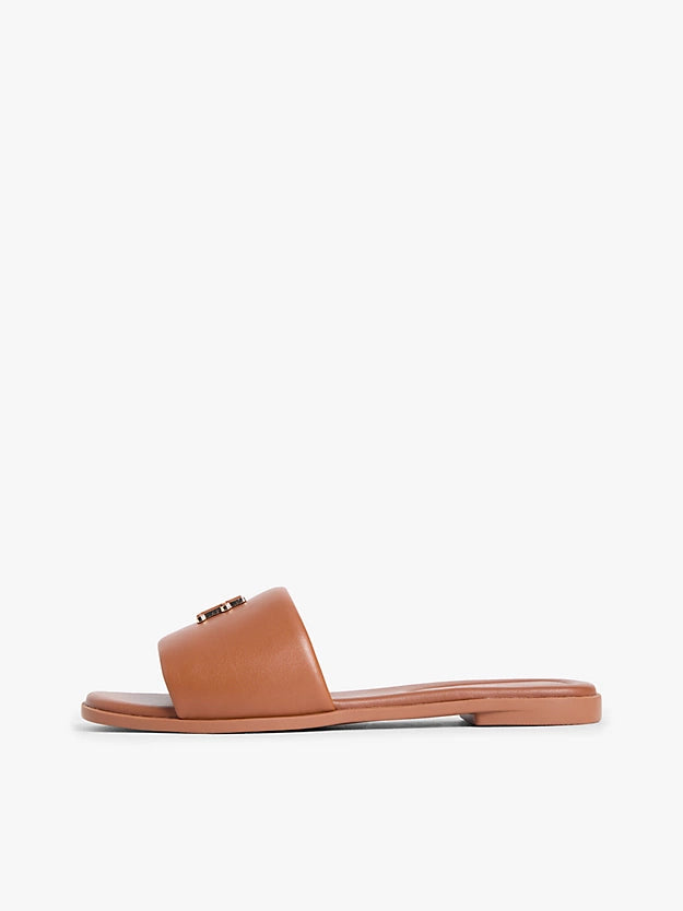 Leather Monogram Strap Mules