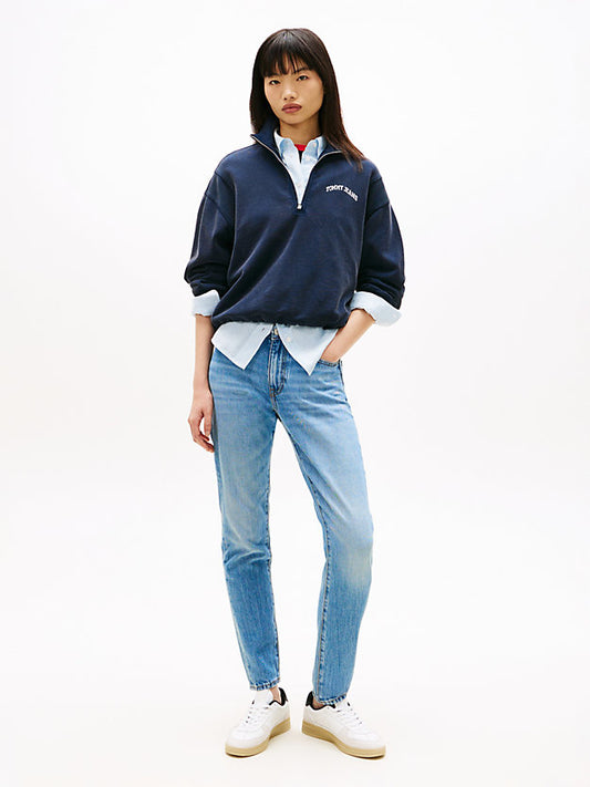Whiskered Mid Rise Slim Jeans