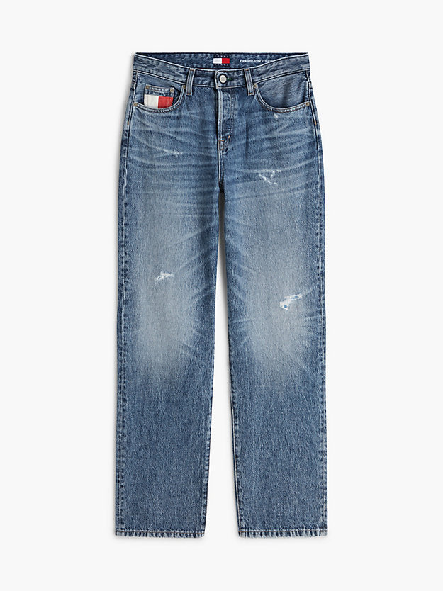 Vintage Mid Rise Slim Straight Jeans
