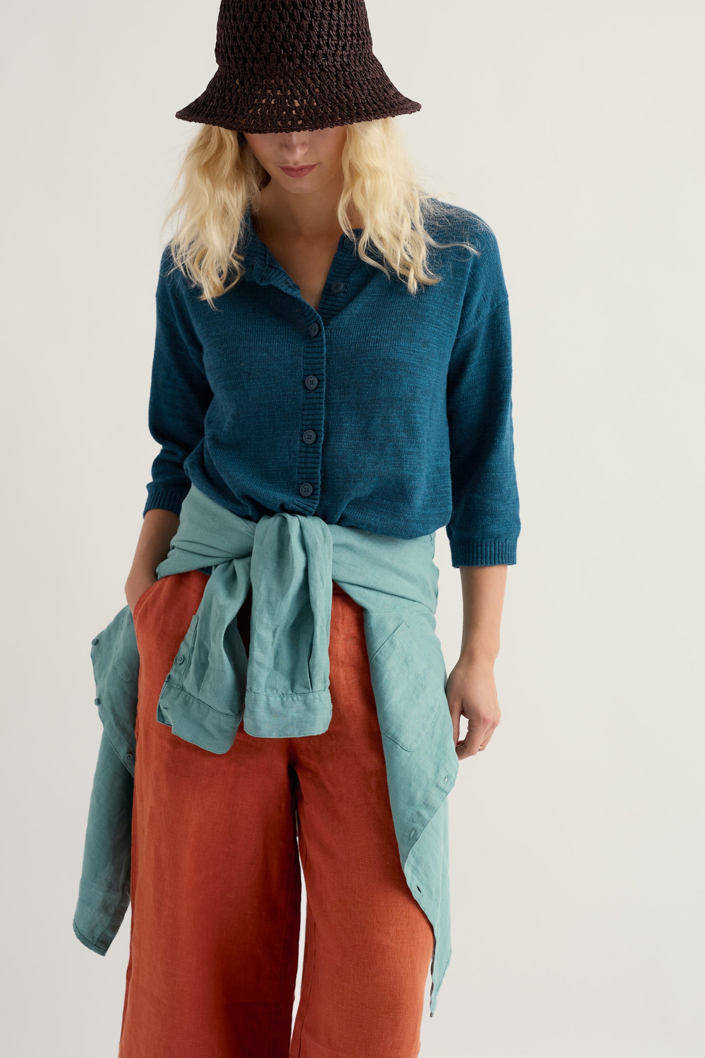 Pentire Steps Linen & Organic Cotton Cardigan