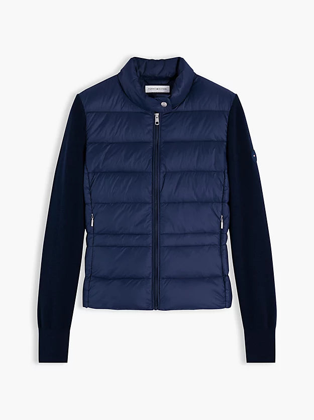 Mixed Texture Slim Lightweight Down Jacket