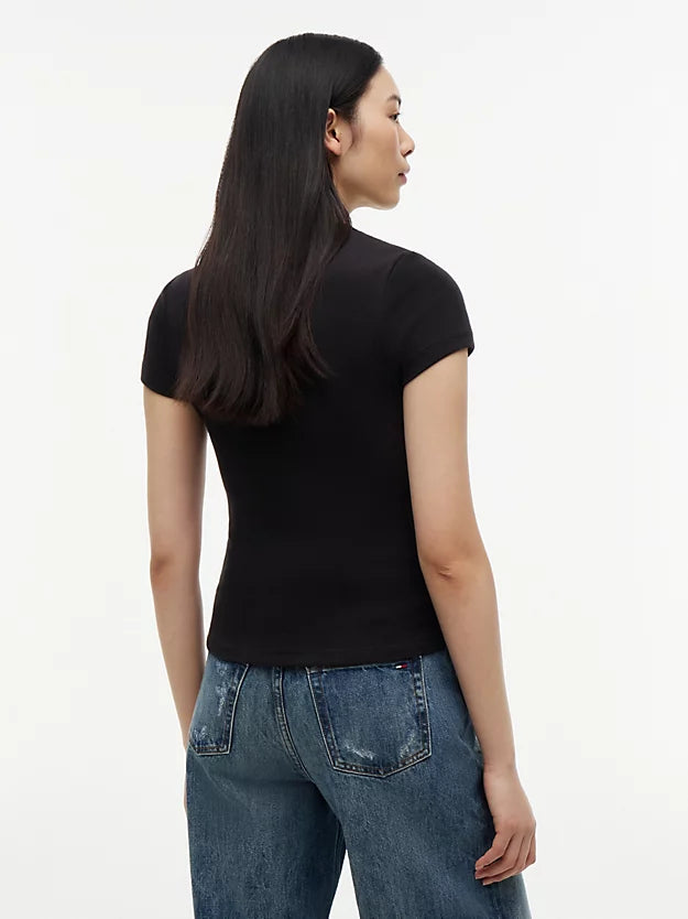 Logo Ribbed Slim T-Shirt