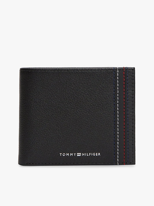 Logo Leather Bifold Flap Wallet