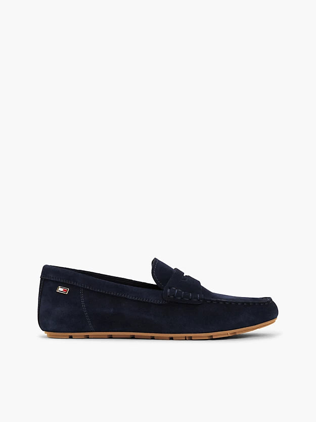 Suede Enamel Flag Driver Shoes