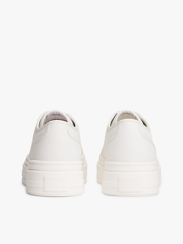 Debossed Logo Platform Trainers WiLeather