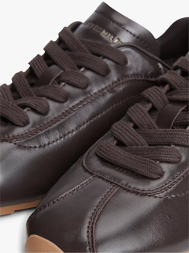 Monogram Plaque Leather Trainers