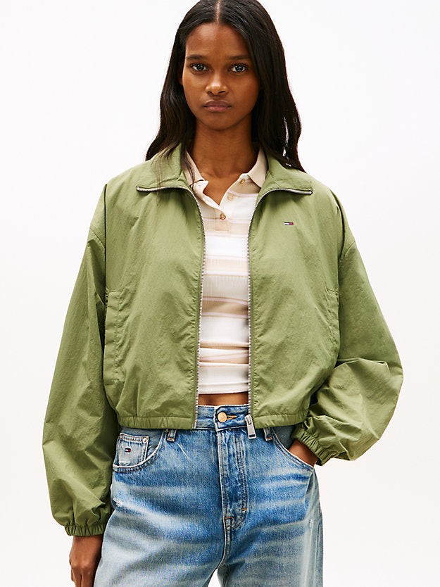 Water Repellent Tie Side Zip-Thru Jacket