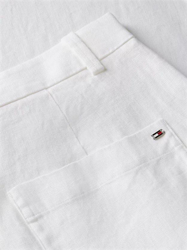 Linen Blend Tailored Wide Leg Trousers